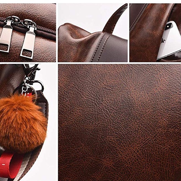 Anti-theft Backpack High Queen PU Leather - Picture 6 of 8